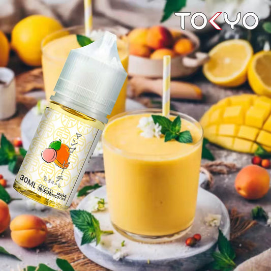 Iced Mango Peach by TOKYO Saltnic E-Liquid Bottle – A tropical blend with a refreshing icy twist.