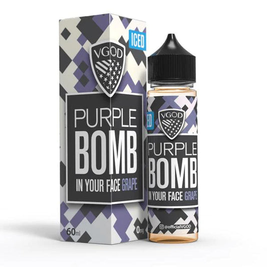 VGOD Purple Bomb Iced E-Liquid - Enjoy the refreshing grape and coolness blend of Purple Bomb Iced. Buy online for a revitalizing vape