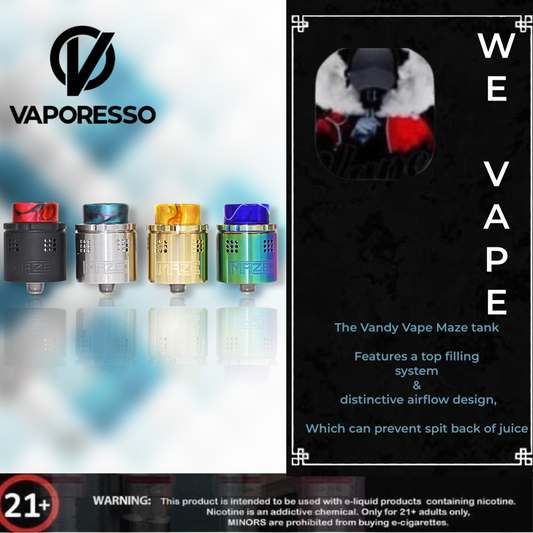 Vandy Vape's Maze Sub Ohm BF RDA: Unleash flavor and clouds with precision.