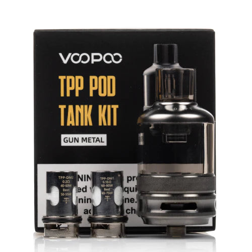 Voopoo TPP Pod Tank Kit in Gun Metal colour – Elevate your vaping experience with style and performance.