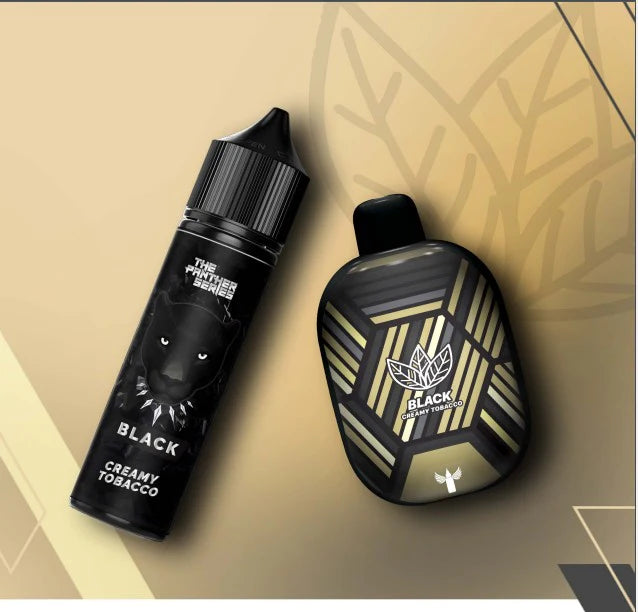 Black Creamy Tobacco, a rich and velvety blend of smooth tobacco and creamy notes, delivering a satisfying and indulgent vaping experience with a perfect balance of tobacco richness and creamy goodness.