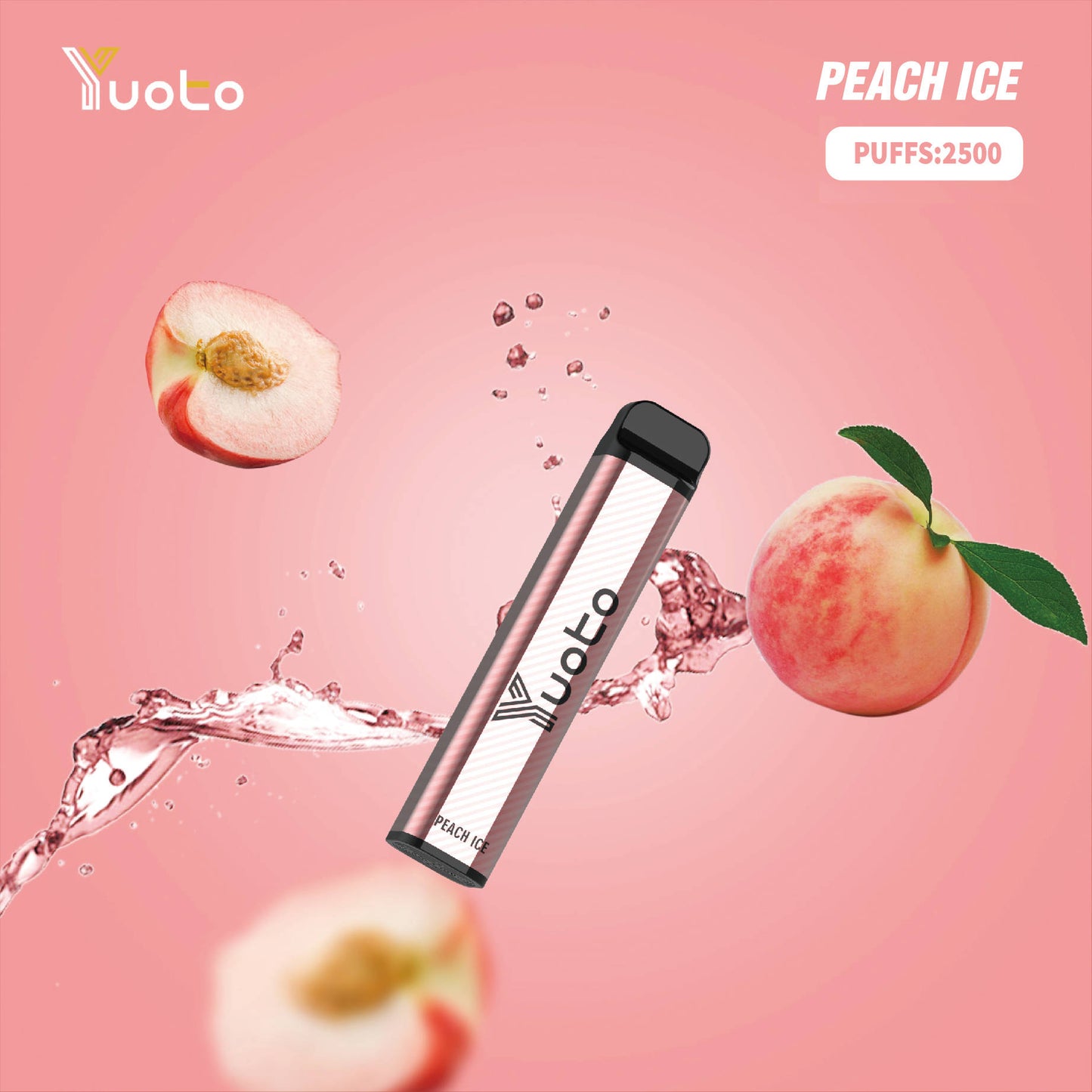 YUOTO XXL 2500 Puffs Disposable Vape Peach Ice Flavor: Cool and refreshing peach-infused vape for a satisfying vaping experience.