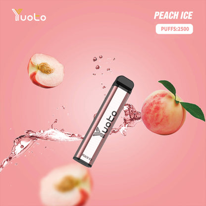 YUOTO XXL 2500 Puffs Disposable Vape Peach Ice Flavor: Cool and refreshing peach-infused vape for a satisfying vaping experience.