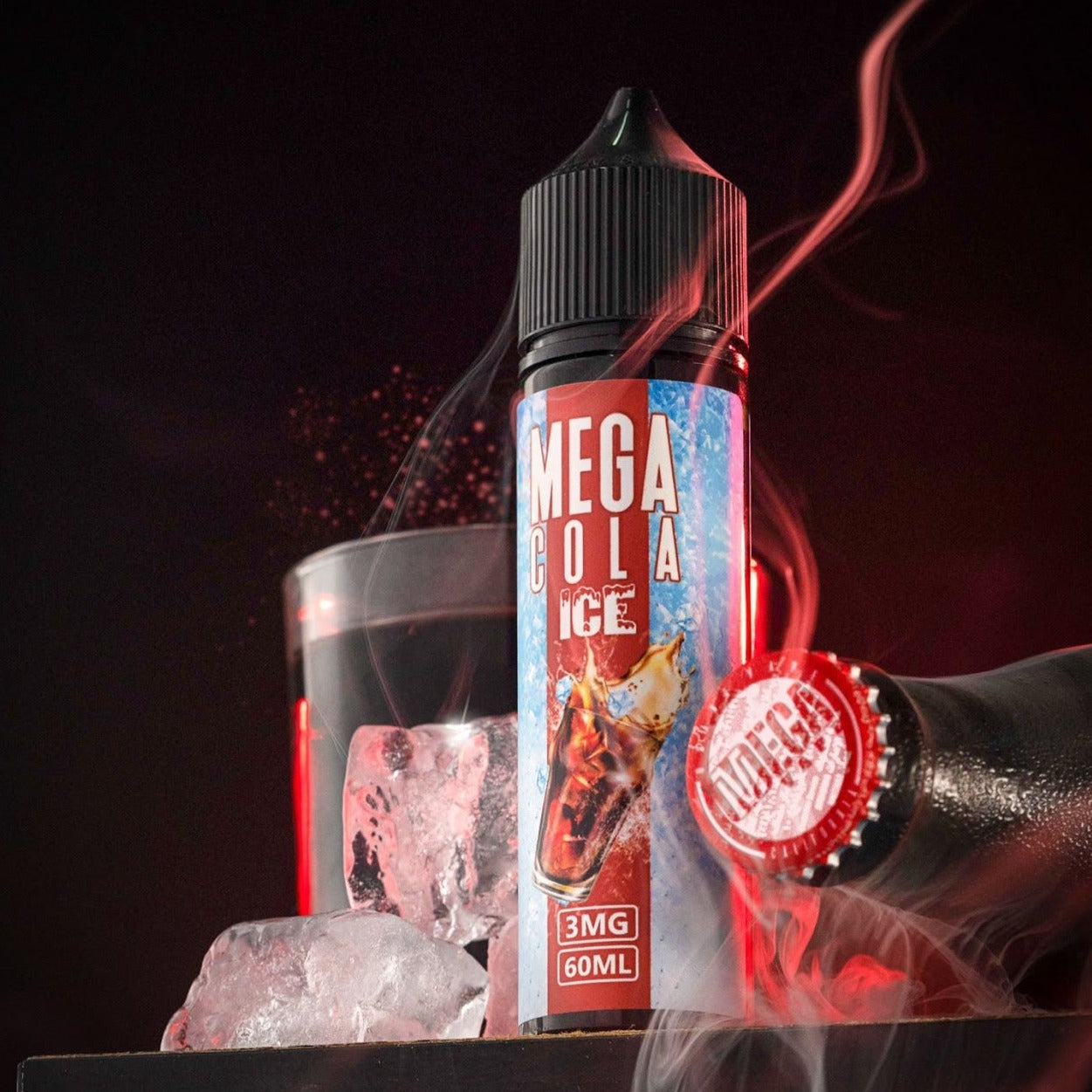 Mega Cola Ice e-liquid by GRAND - A refreshing blend of cola and ice for a revitalizing vaping experience.