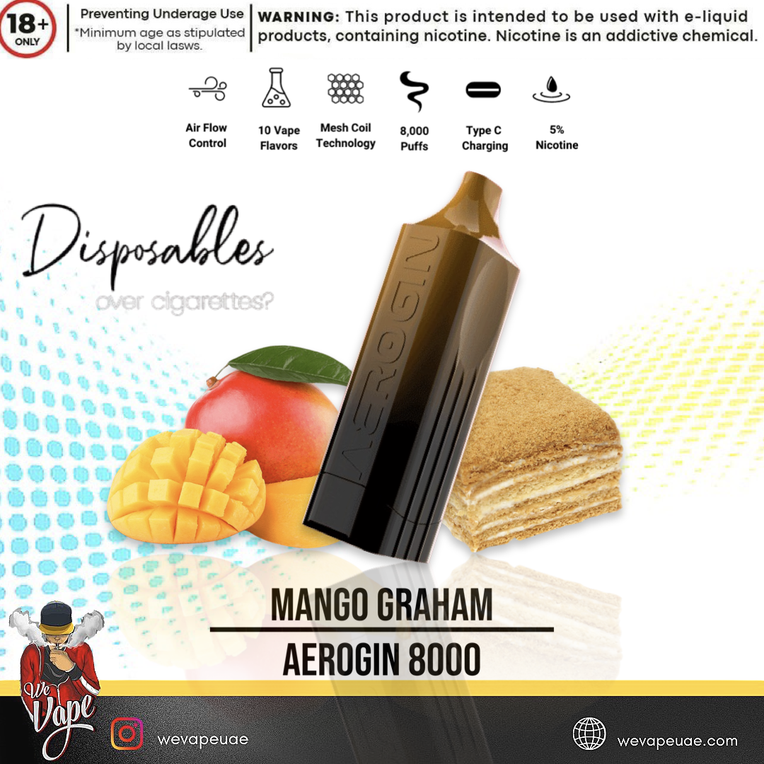 Mango Graham Aerogin - A delectable vaping choice with the sweet and graham cracker notes of mango.