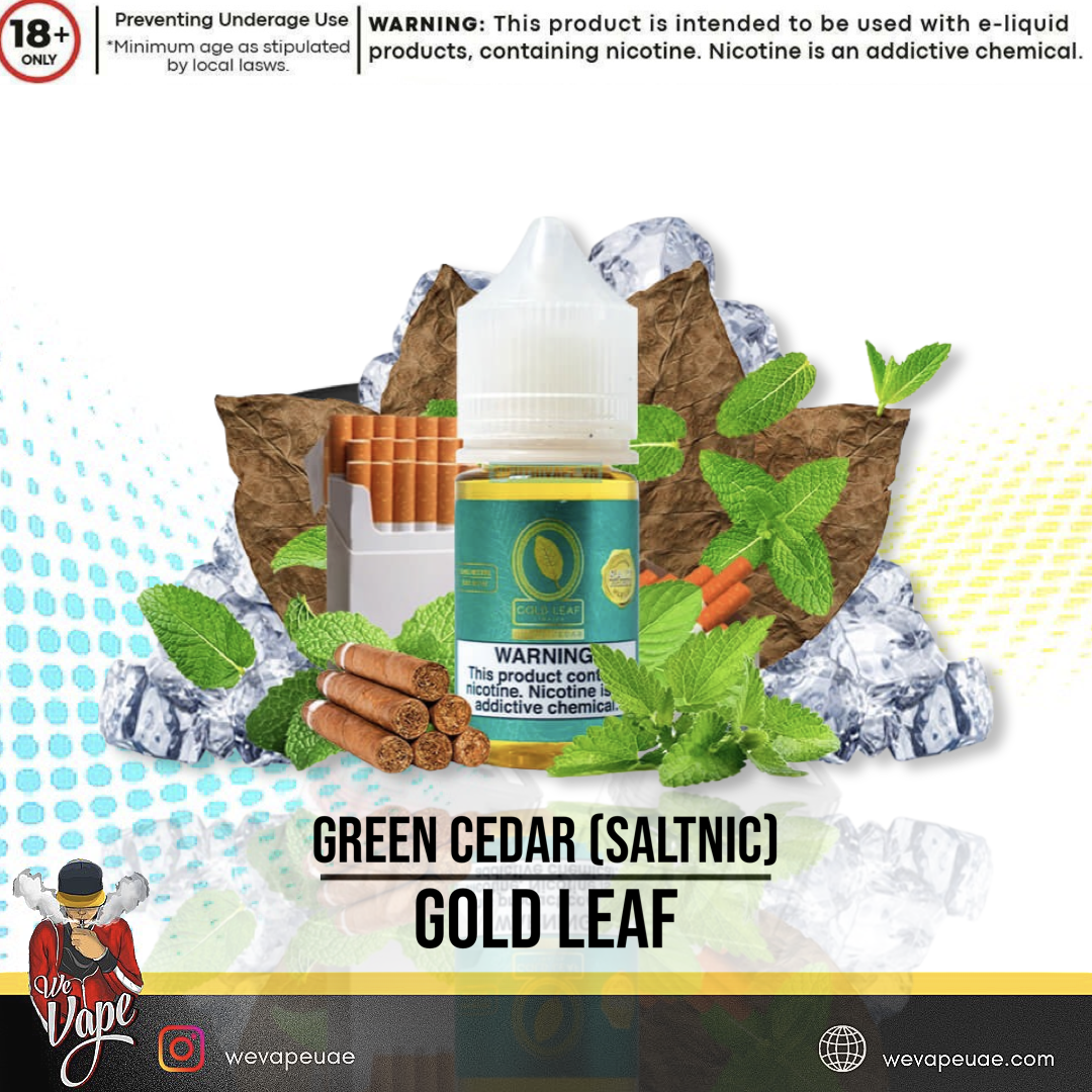 Gold Leaf Green Cedar SaltNic 50mg - Immerse in nature's tranquility with this premium e-liquid blend. Elevate your satisfaction with every puff.