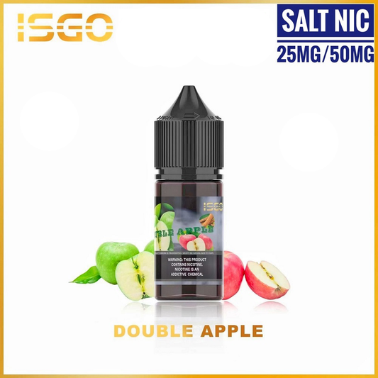 ISGO Saltnic Double Apple E-Liquid: A Harmonious Fusion of Green and Red Apples for Refreshing Vaping Pleasure