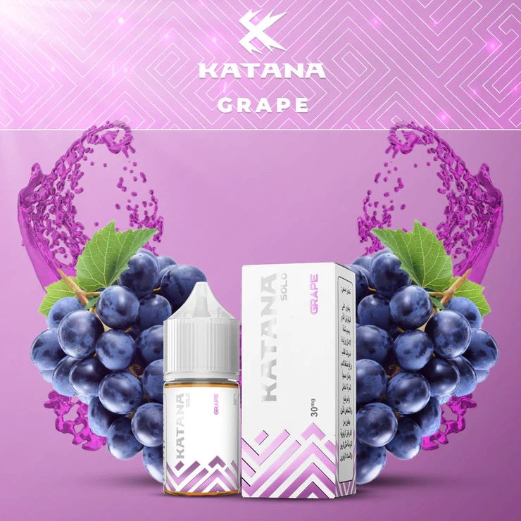Katana Solo Grape by Tokyo Saltnic E-Liquid Bottle – A grapey vaping sensation.