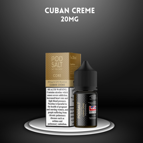Cuban Creme by PODSALT Saltnic - 20mg Nicotine Salt E-Liquid for a Rich Vaping Experience