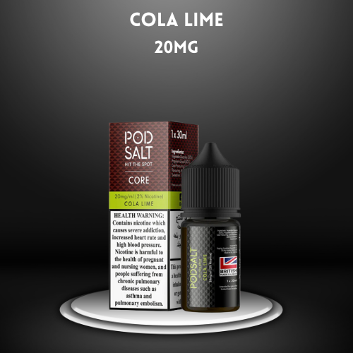 Cola with Lime by PODSALT Saltnic e-liquid - A perfect blend of cola and lime for a refreshing vaping experience.