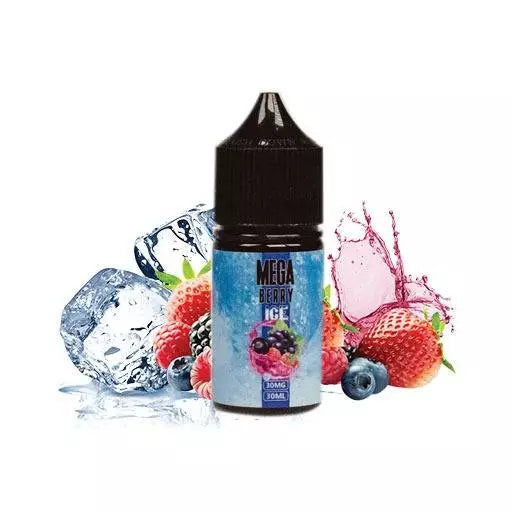 Mega Berry Ice Saltnic e-liquid by GRAND - A refreshing blend of icy coolness and succulent berry flavors.