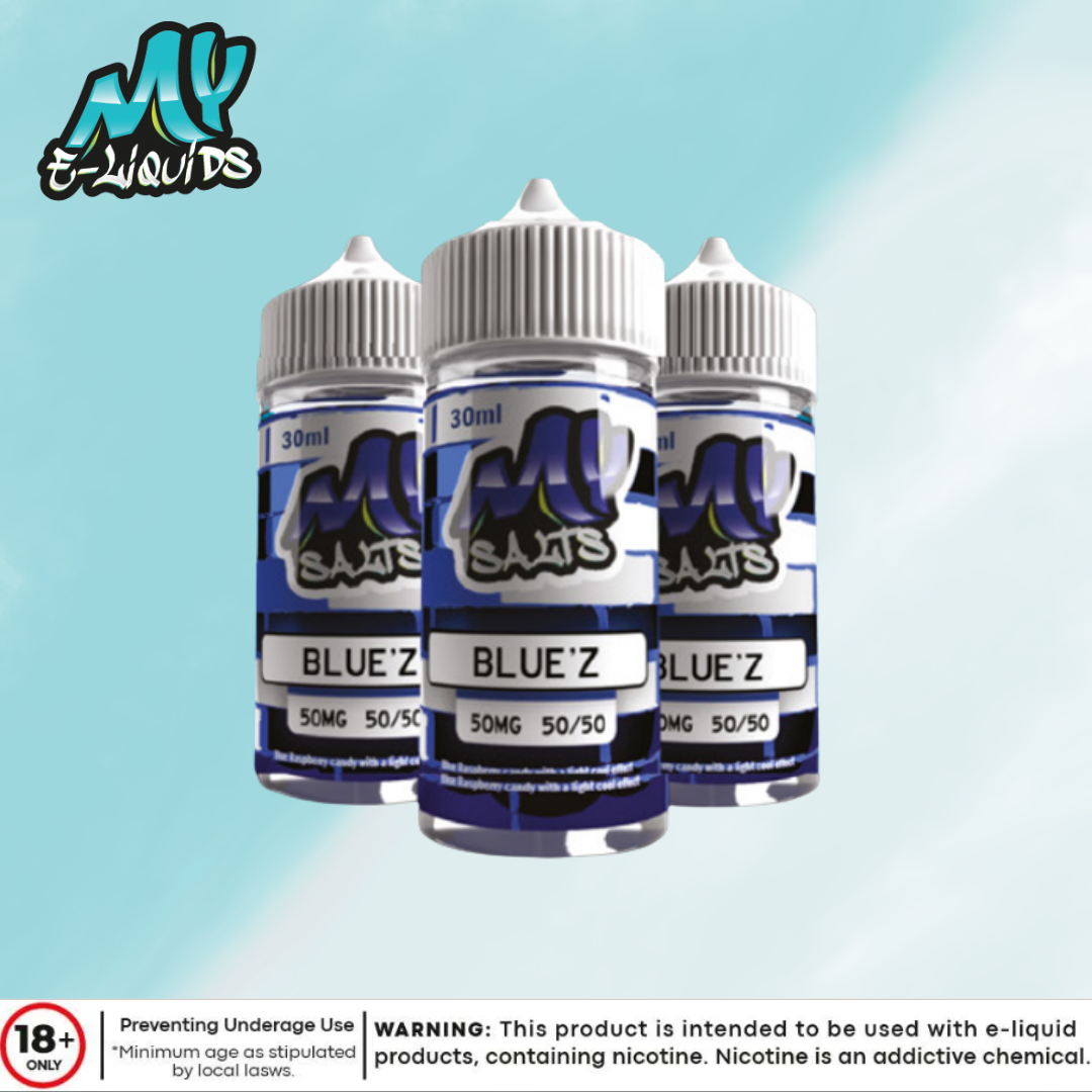 Blue'z E-liquids Dubai- A perfect blend of blueberry and menthol for a refreshing vaping experience.