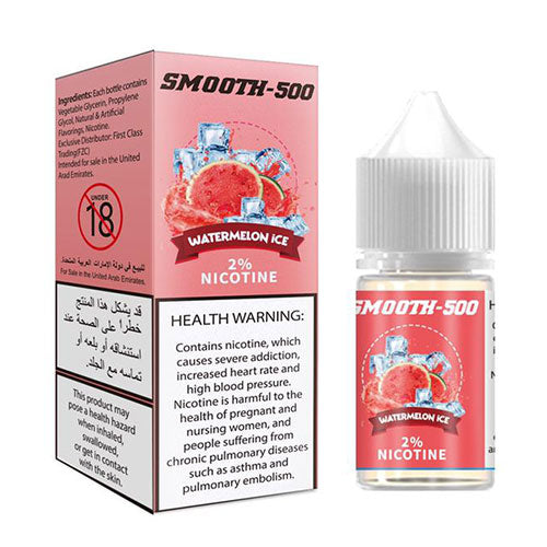 Watermelon Ice by SMOOTH 500 (Saltnic) - A fusion of juicy watermelon and invigorating ice for a refreshing vaping experience.