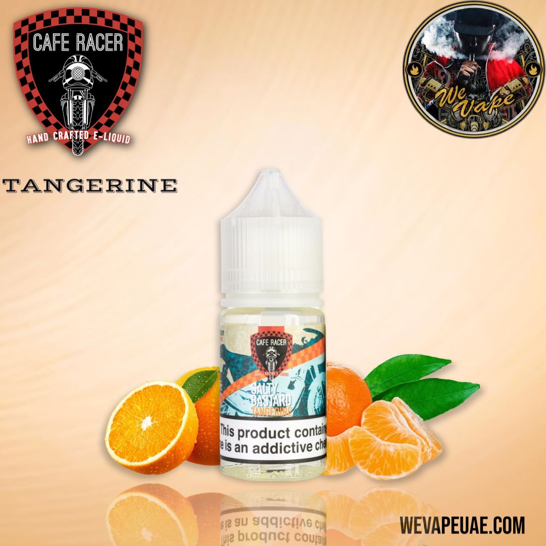 Tangerine by Cafe Racer (Saltnic) - Zesty citrus delight in premium e-liquid form.