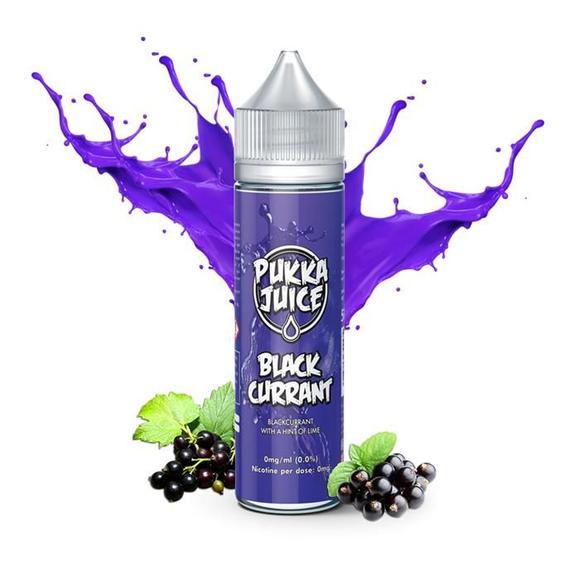  Blackcurrant by PUKKA JUICE 60ml - A 60ml bottle of PUKKA JUICE Blackcurrant E-Liquid, bursting with authentic blackcurrant flavor.