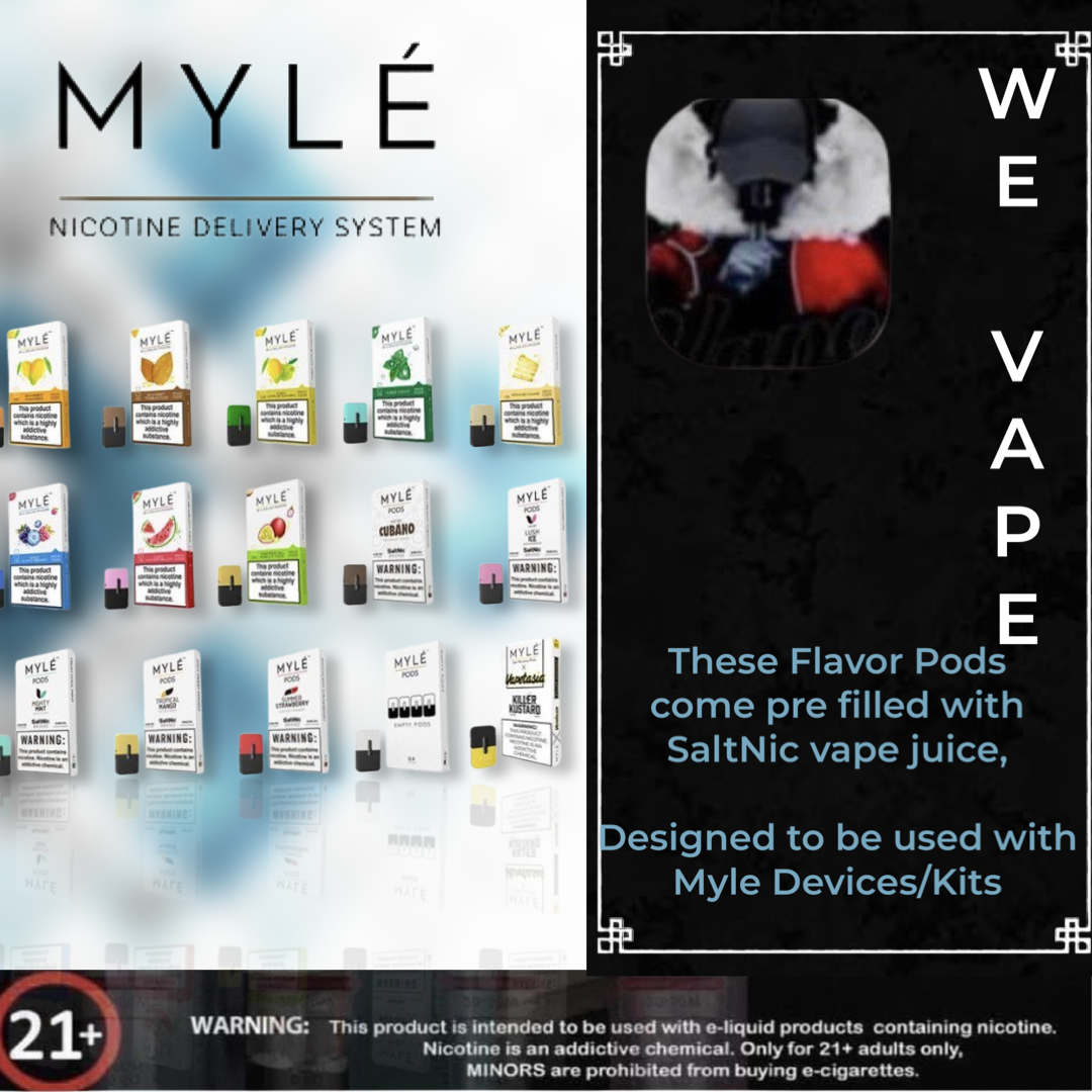 Myle Pods V3 A sleek and portable Myle Nicotine Delivery System device, offering convenience and satisfaction in vaping."