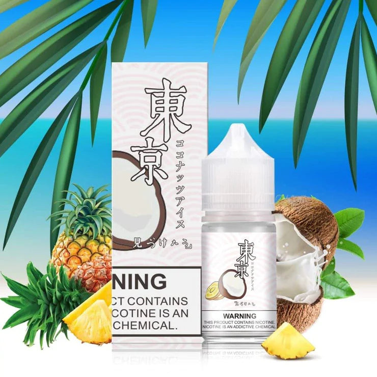 Iced Piña Colada by TOKYO Saltnic E-Liquid Bottle – A tropical escape with a refreshing twist.