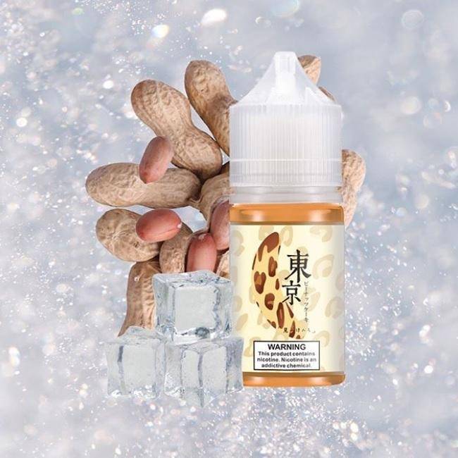 Iced Peanut Cake by TOKYO Saltnic - A delectable blend of nutty richness and refreshing menthol coolness for vaping pleasure.