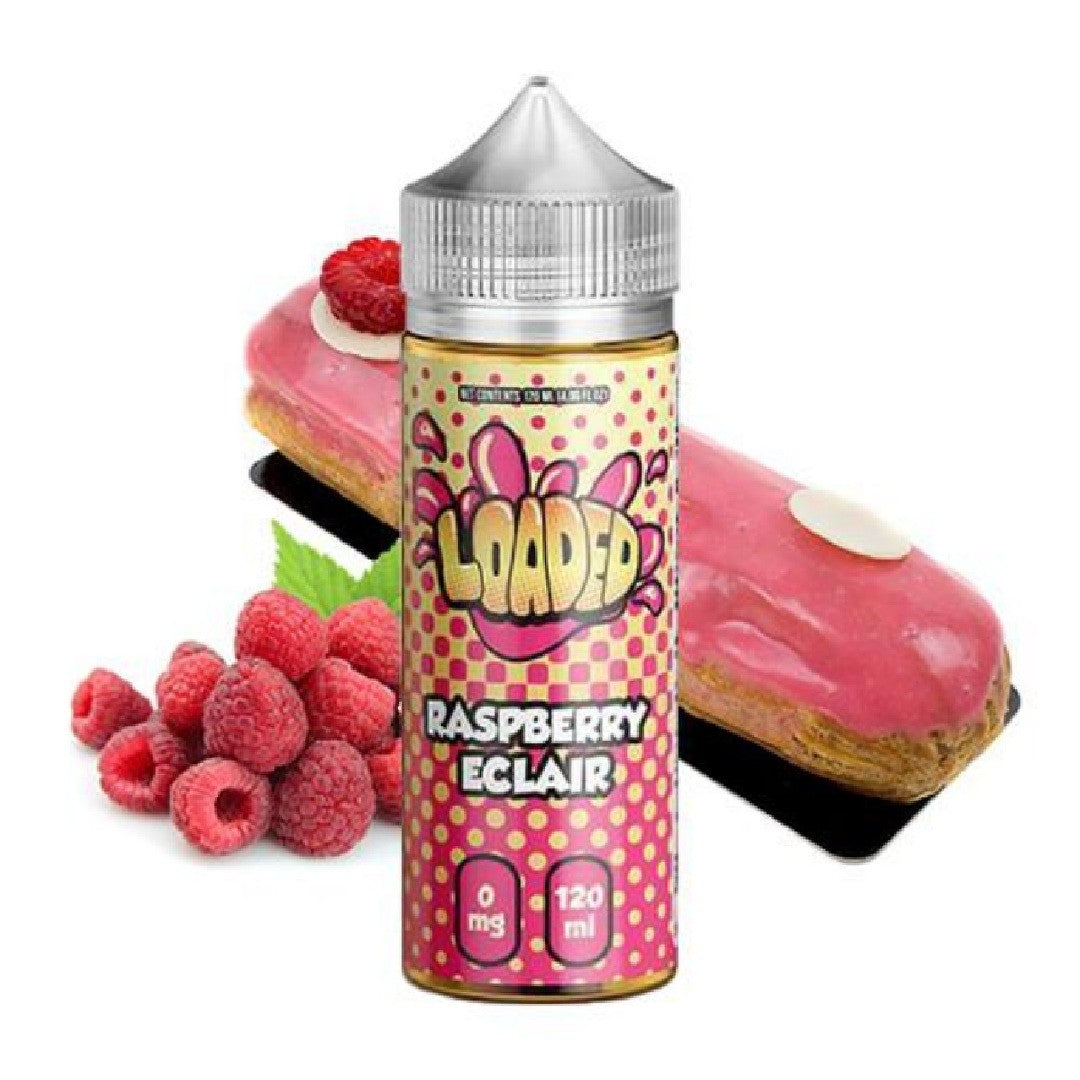 Raspberry Eclair By Loaded E-Liquid 120mL Bottle – A burst of raspberry-filled delight in every vape.