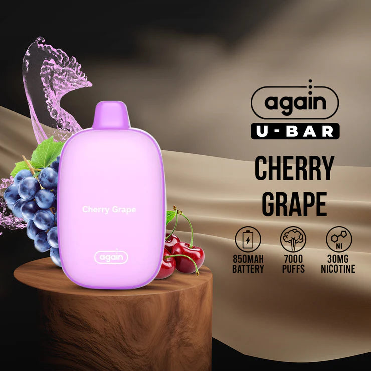 Image of U-Bar Cherry Grape - 850mAh Battery, 7000 Puffs, 30mg Nicotine