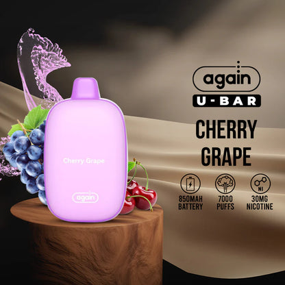 Image of U-Bar Cherry Grape - 850mAh Battery, 7000 Puffs, 30mg Nicotine