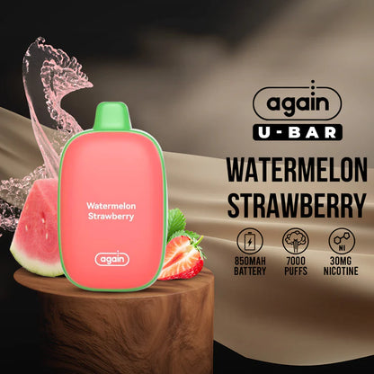 Image of U-Bar Watermelon Strawberry - 850mAh Battery, 7000 Puffs, 30mg Nicotine