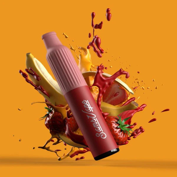A delectable blend of sweet strawberries and creamy bananas. Enjoy the luscious fruit flavors with every puff of SAMS VAPE EVO's 2000 Puffs Disposable Vape!