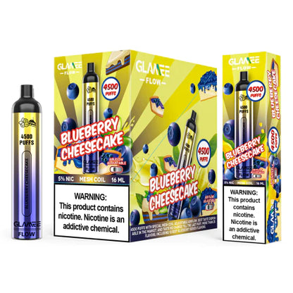 Glamee - 4500 Puffs Blueberry Cheesecake: An exquisite blend of fruity sweetness and creamy indulgence.