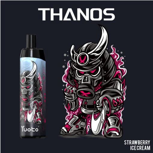  Immerse yourself in the smooth and creamy delight of Thanos Strawberry Ice Cream with the Yuoto disposable pod device